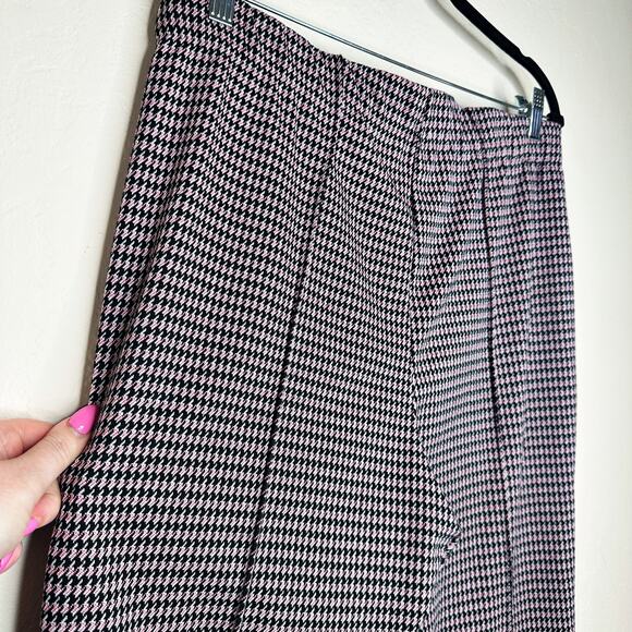 Eva Franco Anthropologie Houndstooth Margot High Rise Kick Flare Ankle Pants Lg - Picture 11 of 15